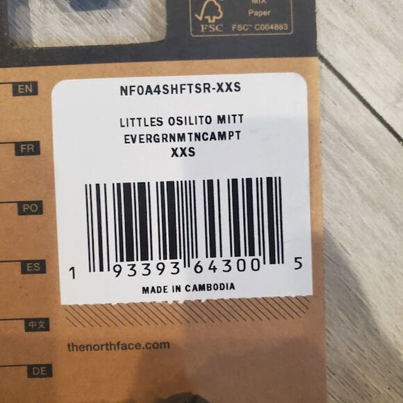 The North Face Babies' Suave Oso Mittens In Evergreen Mountain Glove Siz… - Picture 6 of 11